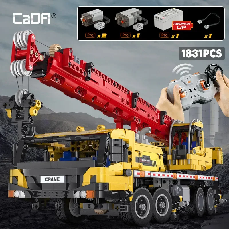 

Cada City Remote Control Engineering Vehicle Truck Crane Building Blocks Technical MOC RC Car Bricks DIY Toys For Children Gifts