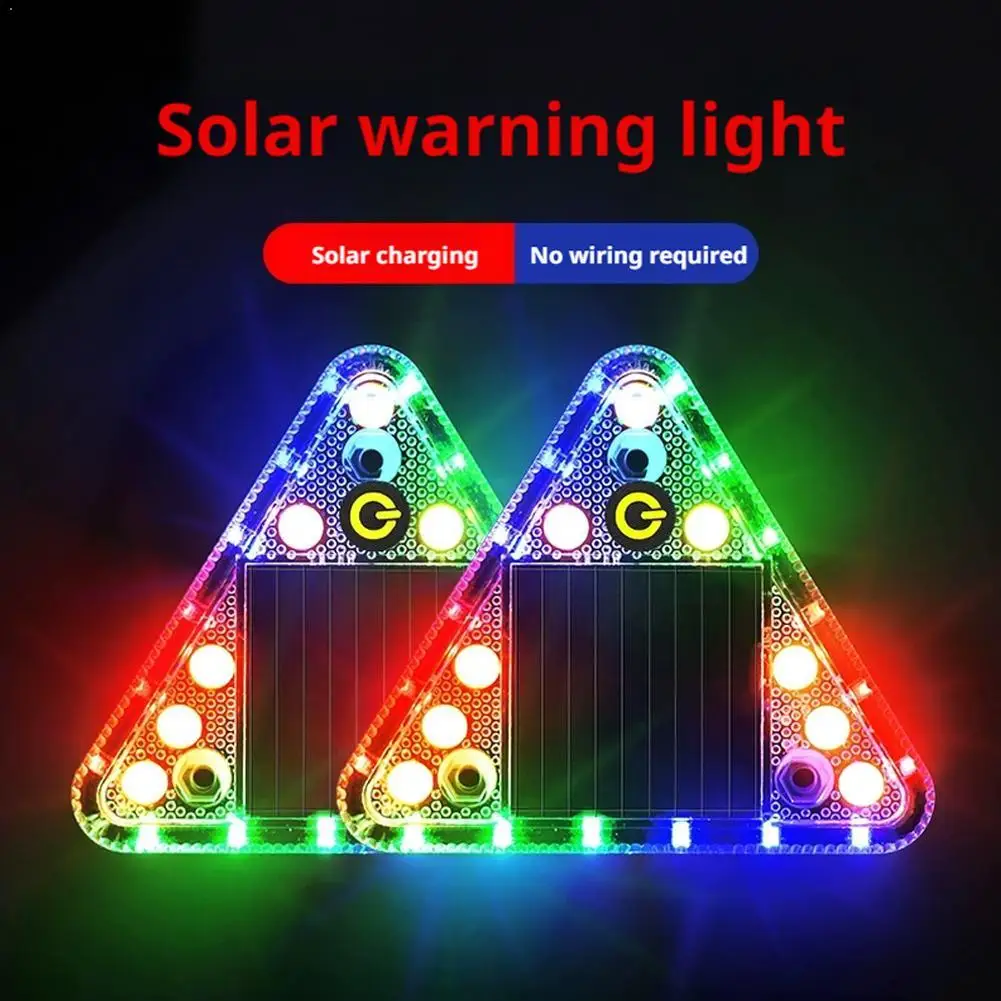 

Solar LED Flashing Warning Lights Car Truck Trailer Motorcycle Anti-collision Strobe Taillight Magnet Safety RGB Flashlight