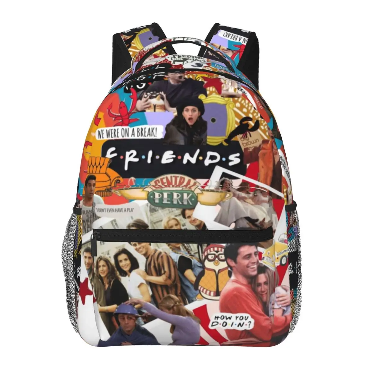 Friends TV Show Student School Bookbag Canvas Daypack Elementary High College Travel Bags 17in