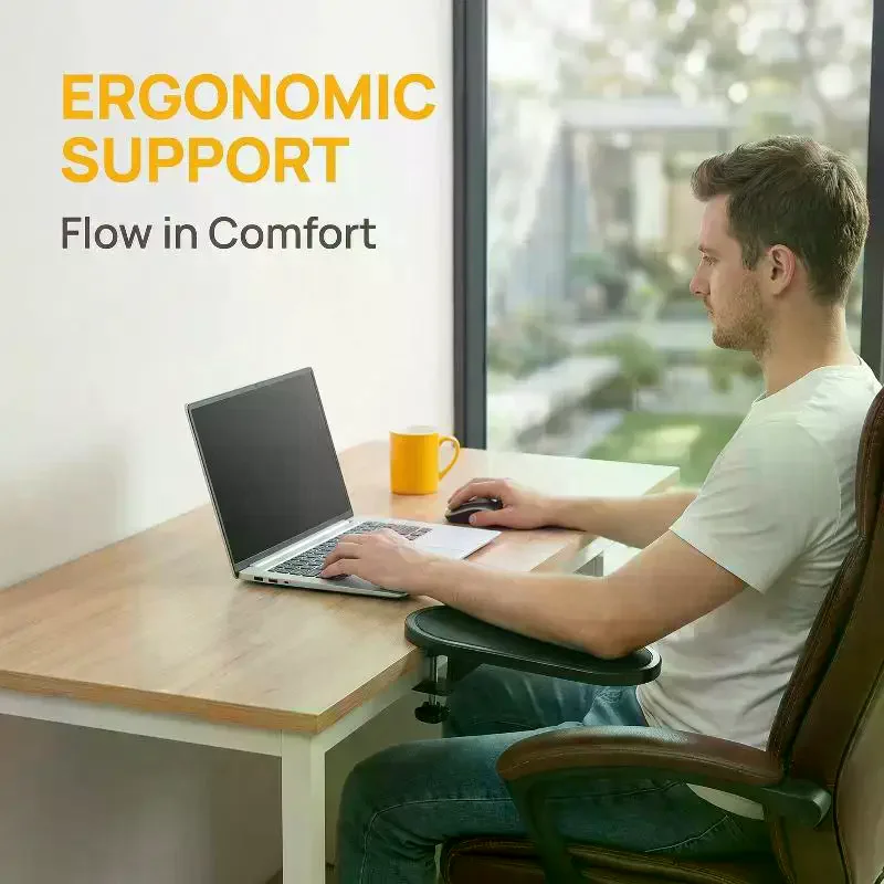1 PC Office Desk Adjustable Arm Support Bracket for Computer Ergonomic Rotatable Armrest for Productivity