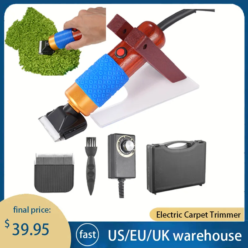 Electric Carpet Trimmer, Tufting Gun, Scissors with Shearing Guide, Stand Base, Adjustable Pet Clippers, Hair Cutter