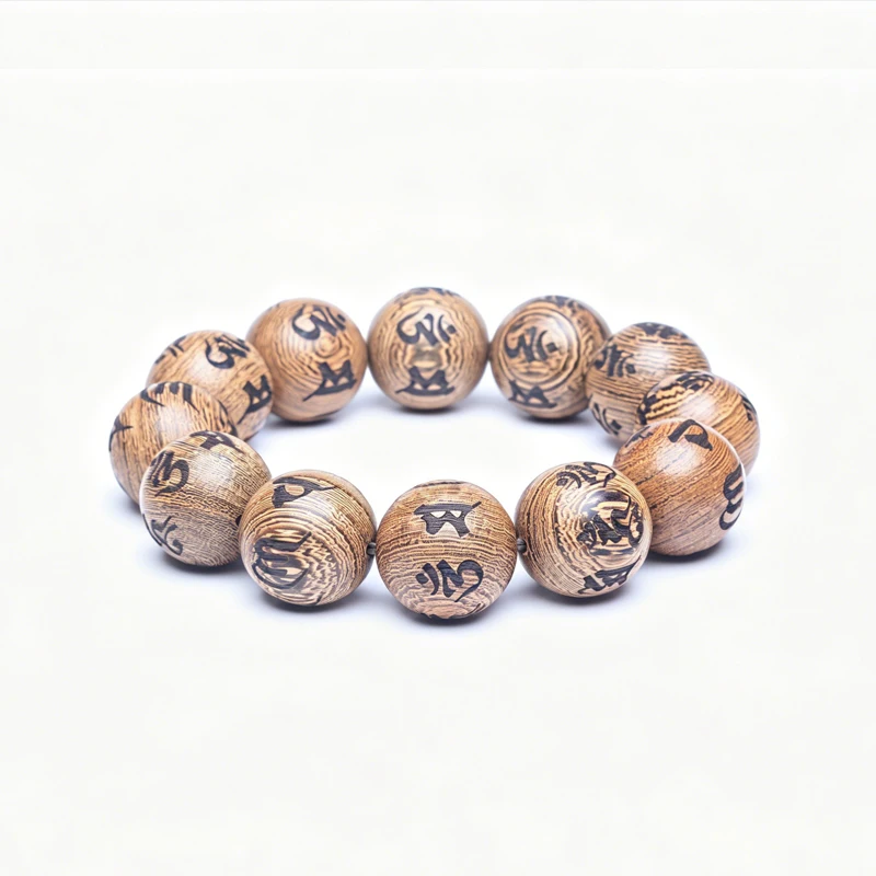 Natural Wood Bracelet Tibetan Wood Bead Chain 20mm Necklace Wear Genuine Bead Chain Use as a Rosary or Carry Beads