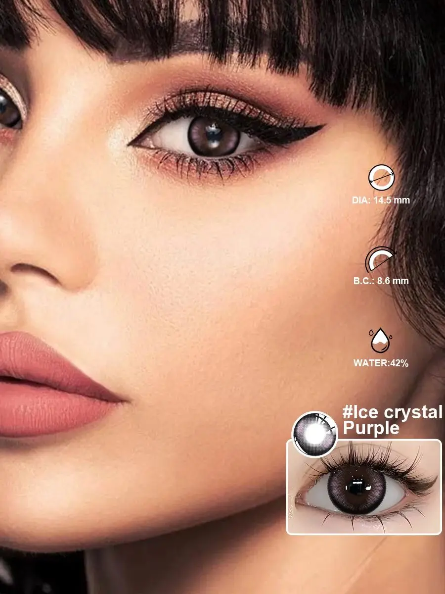 Bio-essense 1 paire de lentilles noires à grands yeux, lentilles naturelles coréennes, lentilles de Contact de couleur annuelles, yeux avec de belles lentilles grises pour élèves