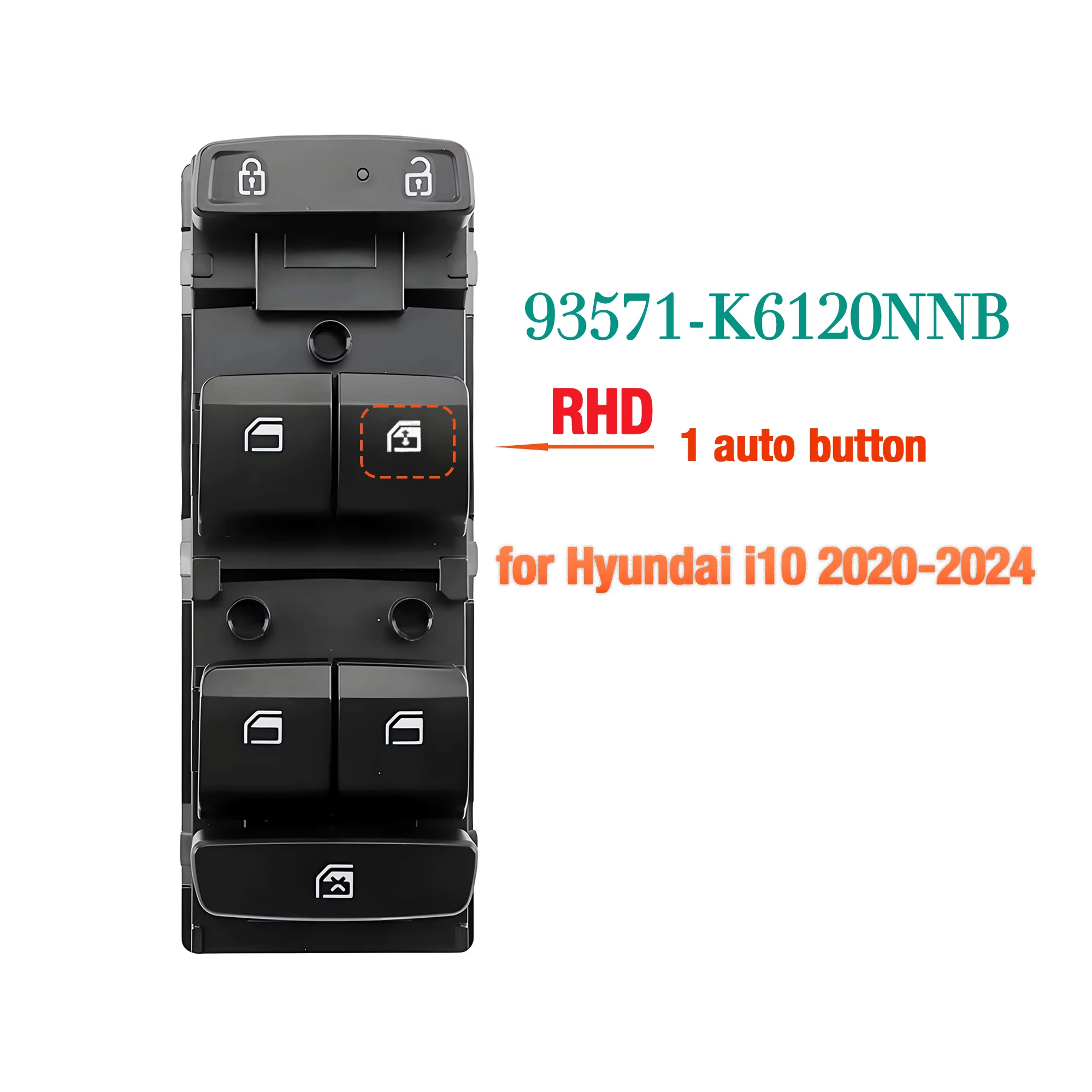 

93571-K6120NNB 93571K6120NNB Правая кнопка управления стеклоподъемником, главный переключатель электростеклоподъемника для Hyundai i10 2020-2024