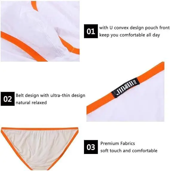 Zonbailon 3 Pack Men's Tagless Bamboo Briefs - Breathable Fabric, Comfy & Gentle Men Underwear