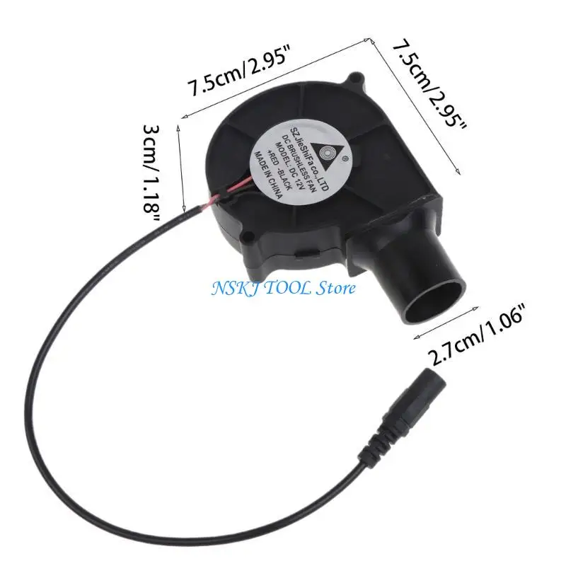 L8RC US Plug-Regulating Speed ​​Blower 12V Grill Drewno Stove Outdoor Mobile Portable