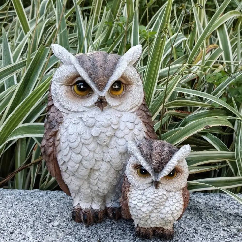 

Microlandscape Resin Owl Statue Creative Simulated Animal Bird Sculpture Exquisite Vivid Owl Figurines Bedroom