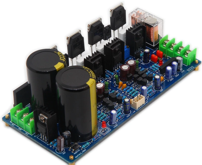 High Power Stereo Amplifier Board | HiFi Dual Channel Audio Amp with ON Semiconductor Transistors xxxW