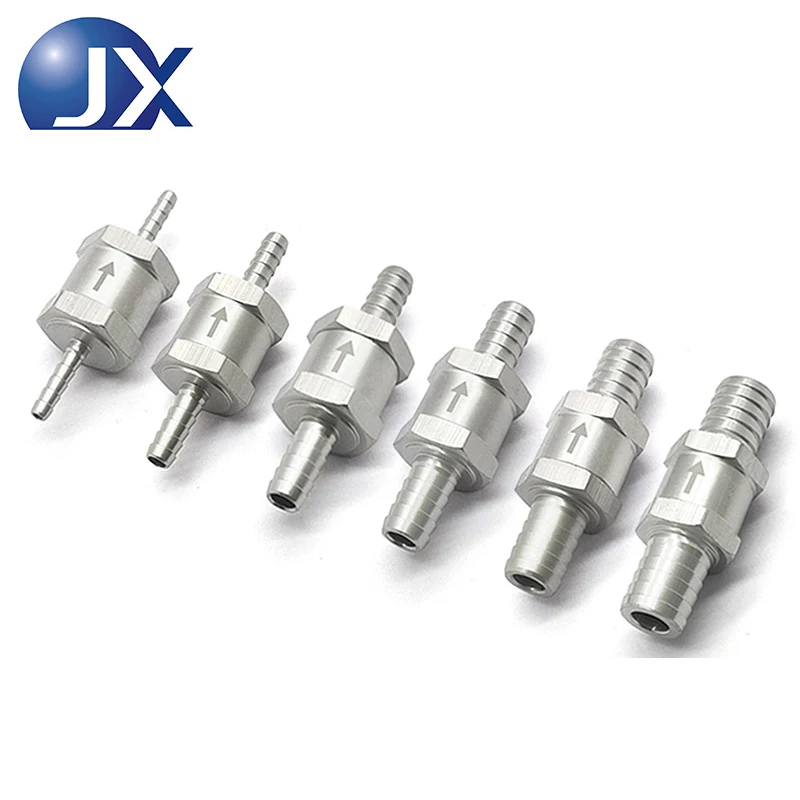 Car Accessories Durable Aluminum Car Fuel One Way Check Valve Barb Fitting Anti Backflow for 4/6/8/10/12/14mm Hose Line