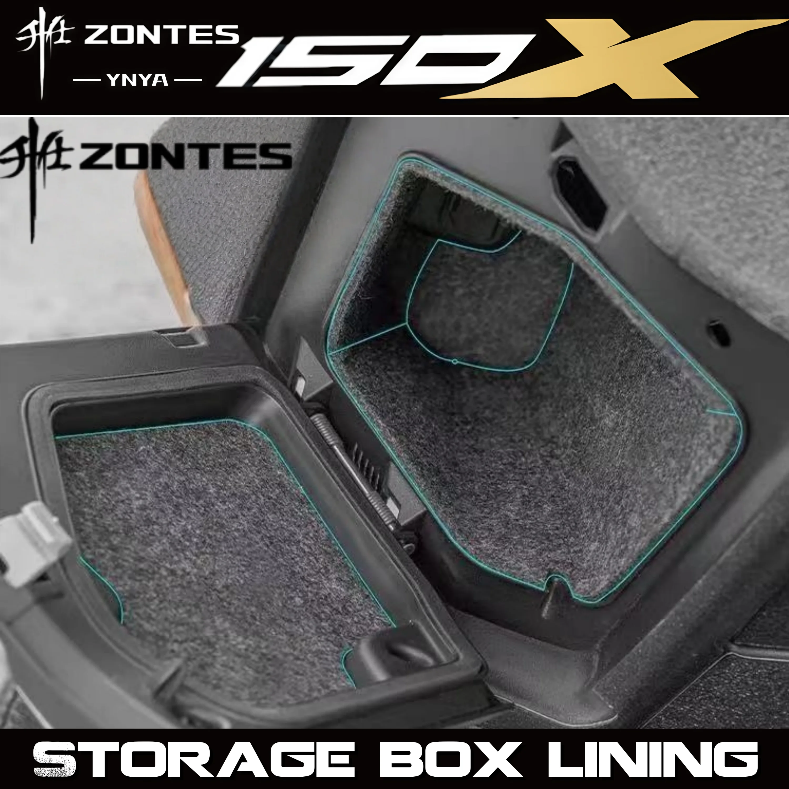 Boîte de rangement pour ZONTES 150X, tapis/organisateur de documents/doublure de rangement modifiée pour moto/accessoires modifiés