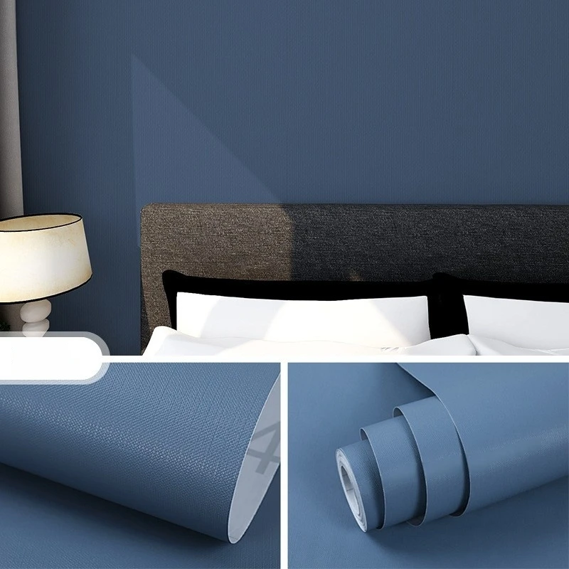 Room Decor 45cm PVC Macaron Solid Color Self-adhesive Wallpaper for Bedroom Renovation Waterproof and Mildew Proof Wall Stickers