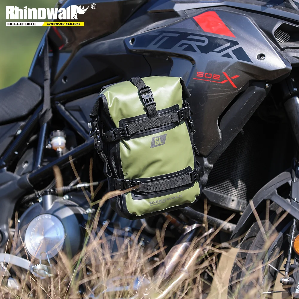 Rhinowalk Motorcycle Frame Crash Bars 100%Waterproof Bag Universal Motor 6L Repair Tool Placement Bag Motobike Side Tail Bag