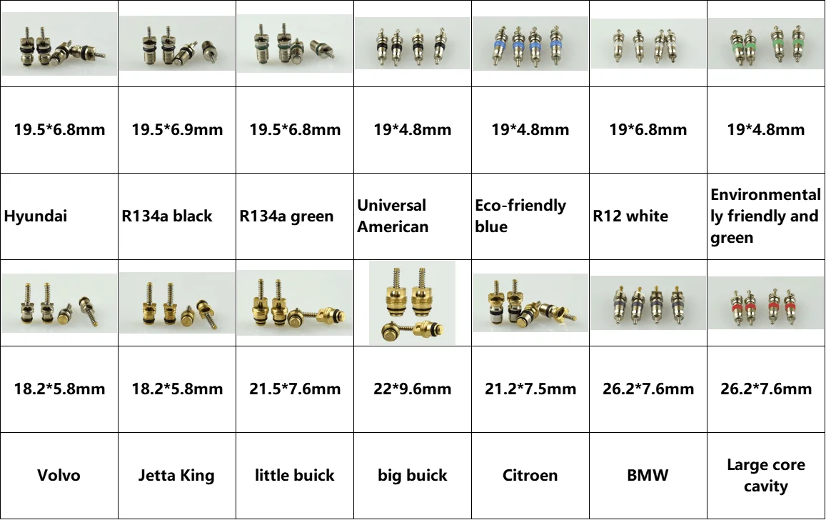 Valve Core For Citroen/Beverly/Peugeot/Fiesta/Transit Connect 2014/Volvo/Saab Car Automotive Air Conditioning A/C System