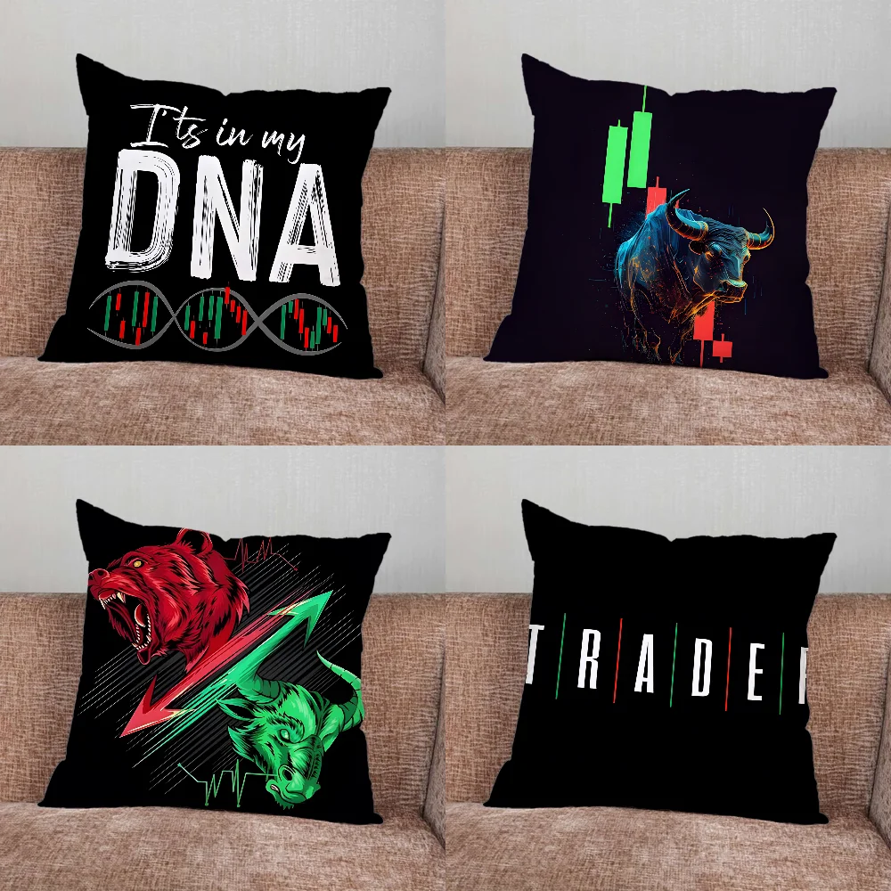 Day Trading Day Trader Pillow Case For Home Bedroom Car Office Decoration Living Room Sofa Cushion Cover Suitable