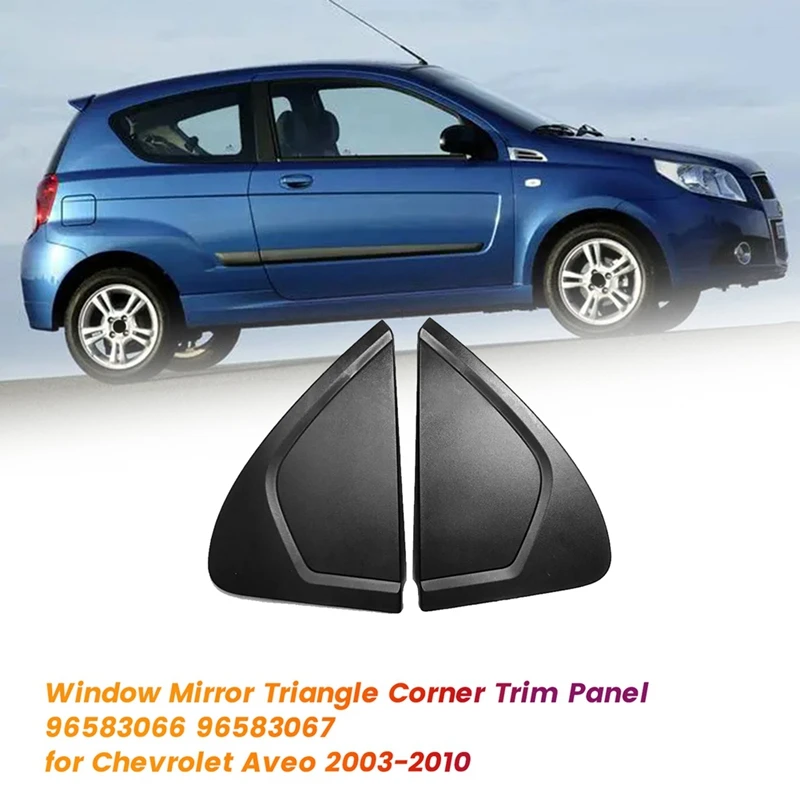 1Pair Car Door Mirror Triangle Trim Panel 96583066 96583067 For Chevrolet Aveo 2003-2010 Window Corner Molding Cover