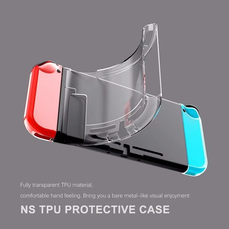 3 In 1 Protective Case for Nintendo Switch Console Split Clear Transparent TPU Cover Dockable Protector for Switch Accessories image 2