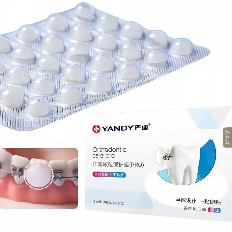 Pre Cut Orthodontic Relief Wax Beads for Braces Bracket Wire Sore Mouth Ulcer Care Food Grade Semi Round Dental Wax 60 Pcs