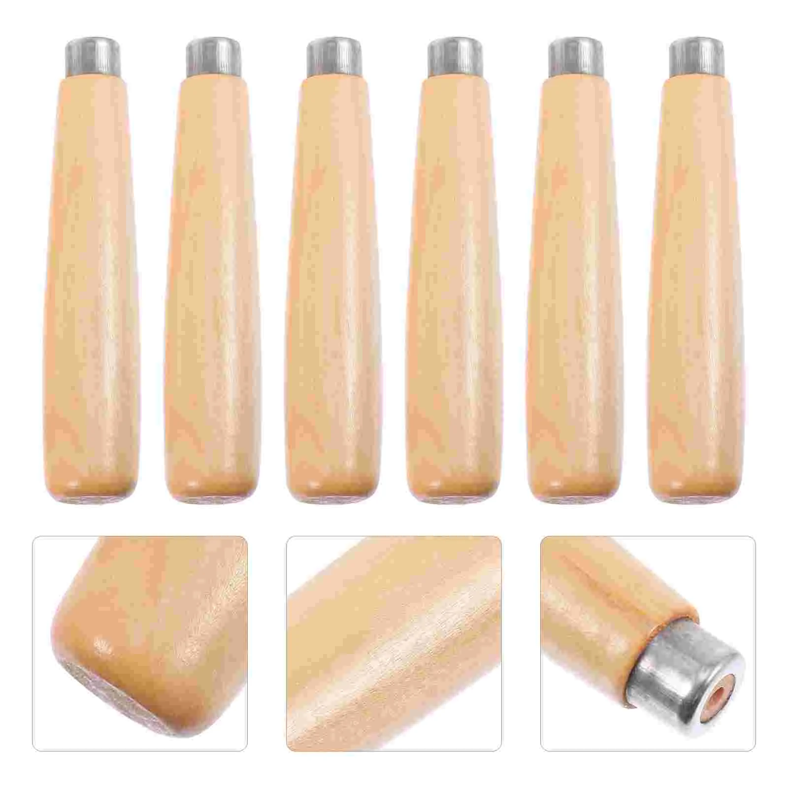 

6 Pcs Adjustable Wrench File Handle Tools Comfortable Wooden Replace Folding Bow Saw