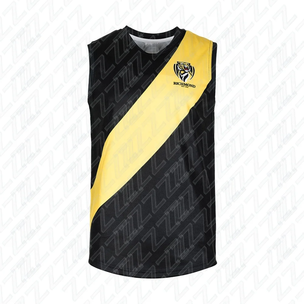 Richmond Team, Youth Training Vest, Sports and Fitness Vest, Sleeveless Australian Football Jersey, Replica Team Uniform