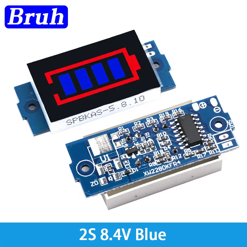 Single 3.7V Lithium Battery Capacity Indicator Module 4.2V Display 1-8S 1S/2S/3S/4S Electric Vehicle Battery Power Tester Li-ion