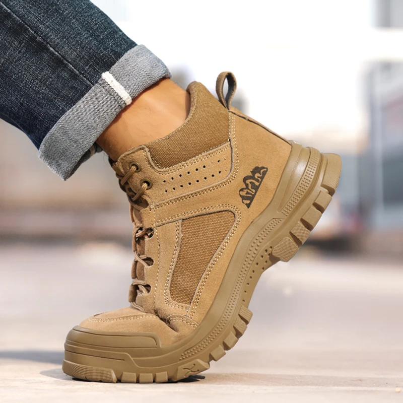 Work Sneakers Steel Toe Shoes Men Safety Shoes Puncture-Proof Work Shoes Boots  Indestructible Footwear Security