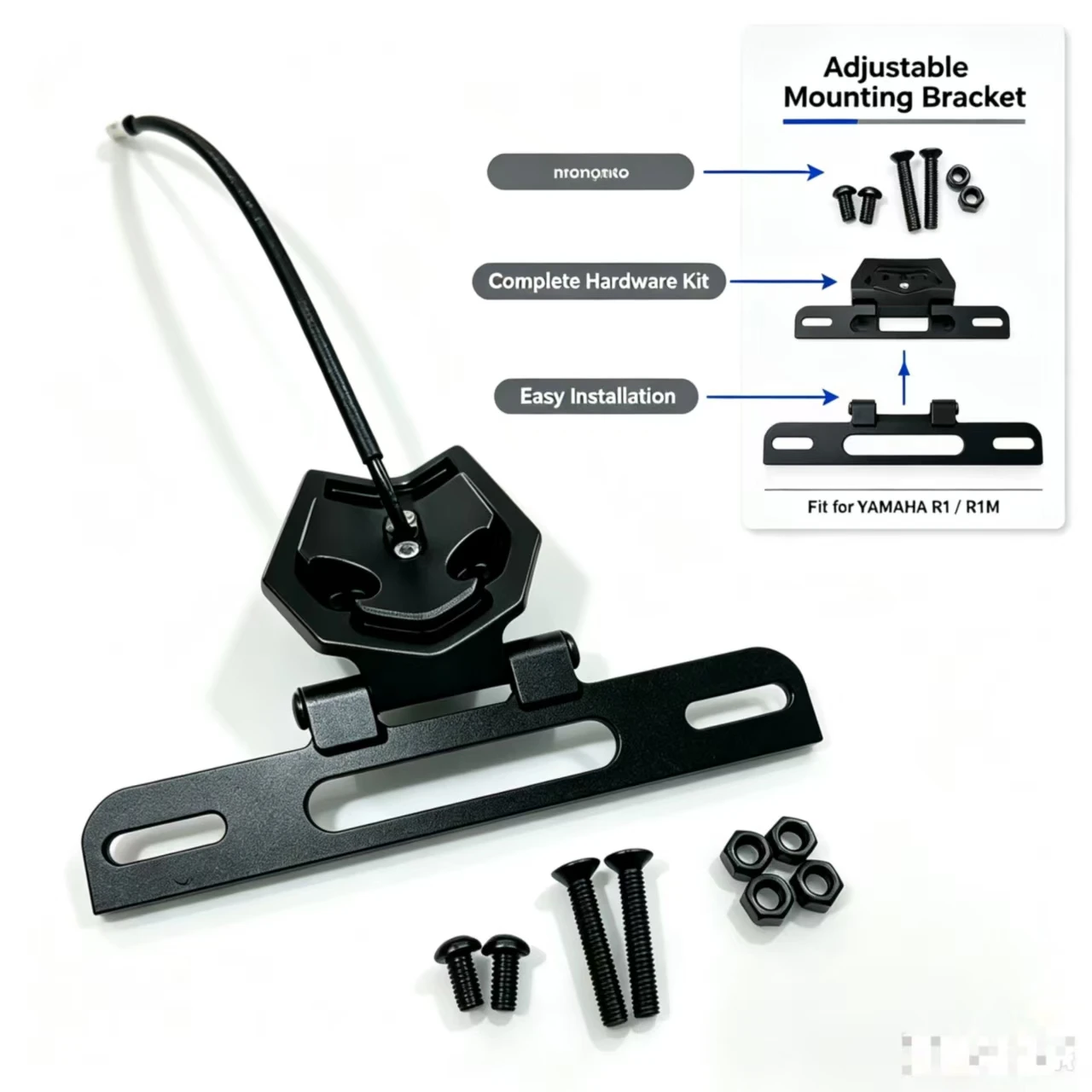YZF R1 License Plate Holder Part LED Light For YAMAHA YZF-R1 R1S R1M 2015-2025 Motorcycle Rear Tail Tidy Fender Eliminator Kit
