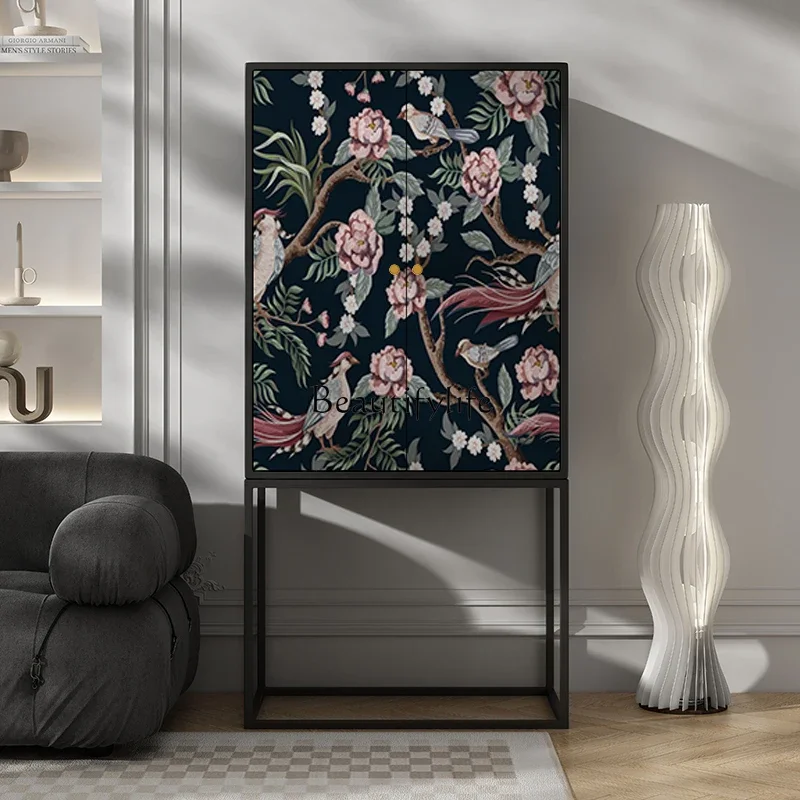 

ls 27 French medieval dining side cabinet Bedroom B & B Hotel Bedside high-footed cabinet