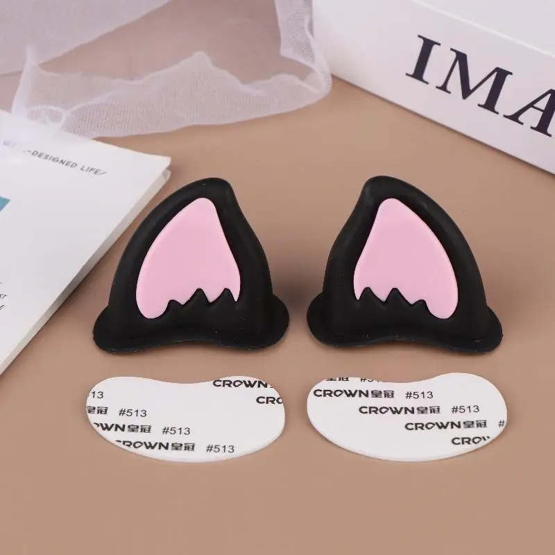 New Motorcycle Helmet Cat Ear Decorations Helmet Ear Accessory Scooter Bicycle Adhesive Motorbike For Skateboarding For Cycling