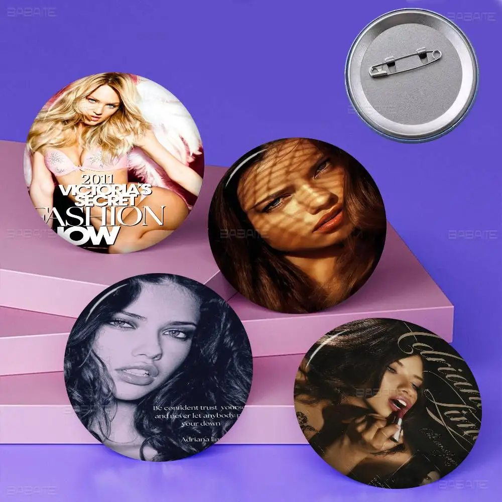 Supermodels Adriana Secret Lima 32/44/58MM Customizable Button Pins Cute Funny Creative Badge Jewelry Decor Gifts For Friends