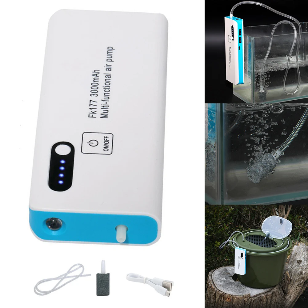 1pc Fishing Aerator Air Pump USB Charging Oxygen Pump Car Oxygenated 14X6X2.2cm Oxygen Compressor Fishing Tools