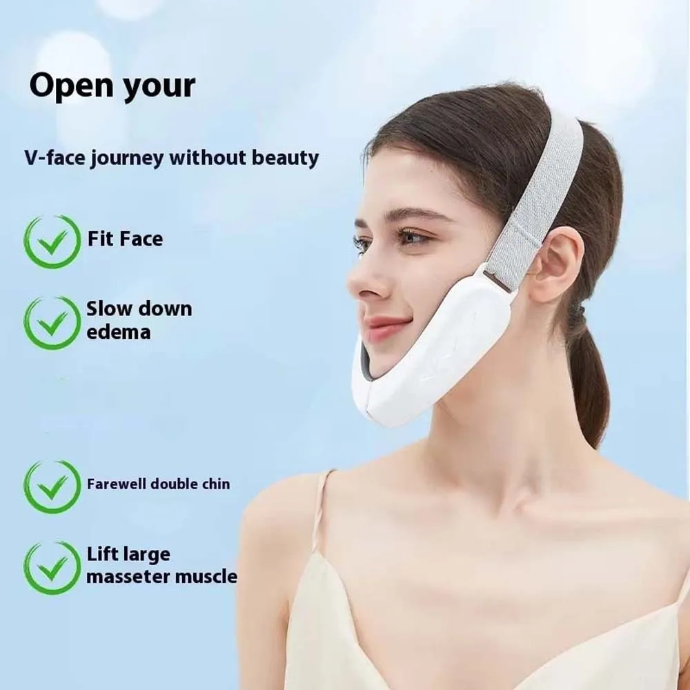 High-Elasticity Electric V-face Device Comfortable Adjustable Intelligent Facial Massager Folding Portable Face Lifting Device