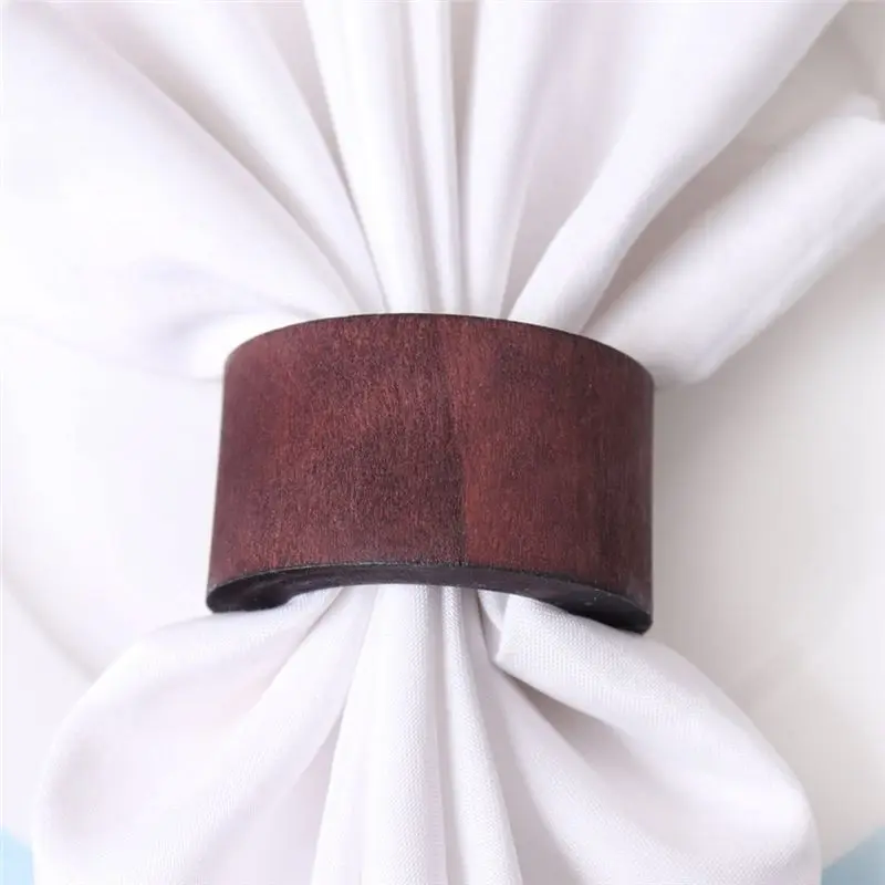 【HOT N07R】 12 Pieces Wood Napkin Rings Dining Table Napkin Holder Decorative Holiday Napkin Rings for Table Decoration