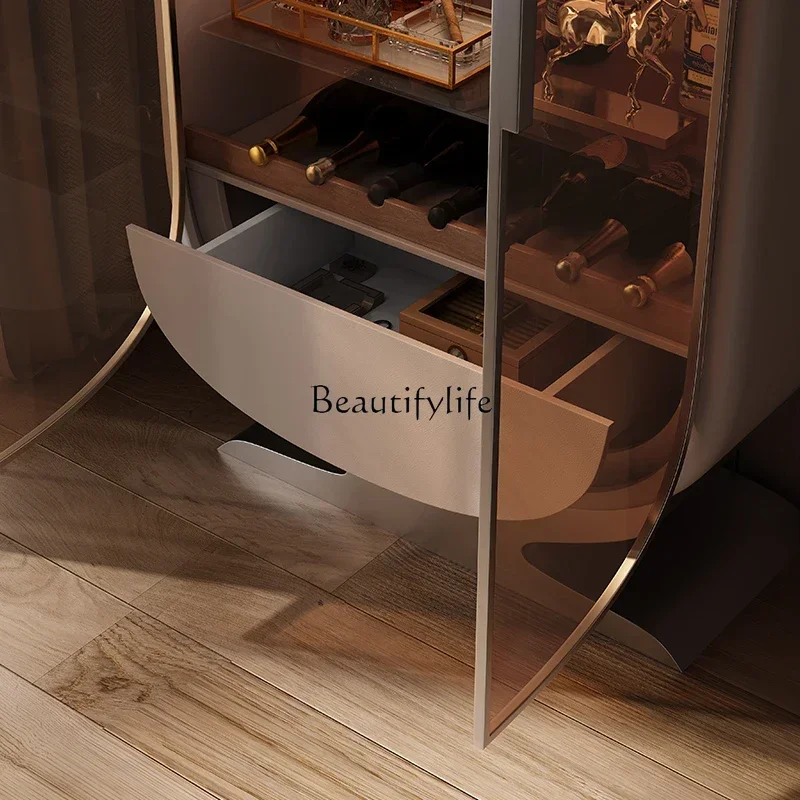 خزانة مشروبات فاخرة ذات باب مزدوج من LXLight، غرفة معيشة كبيرة مسطحة على الحائط، خزانة عرض زجاجية أصلية راقية SSS