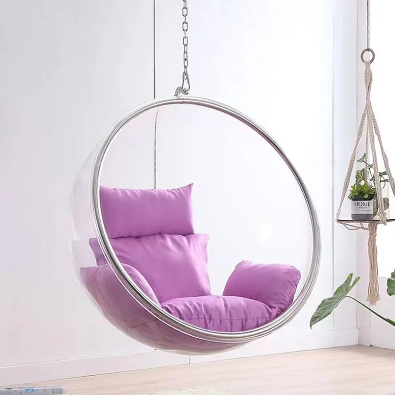 Internet celebrity bubble chair acrylic transparent space chair indoor and outdoor leisure hanging blue cradle outdoor courtyard