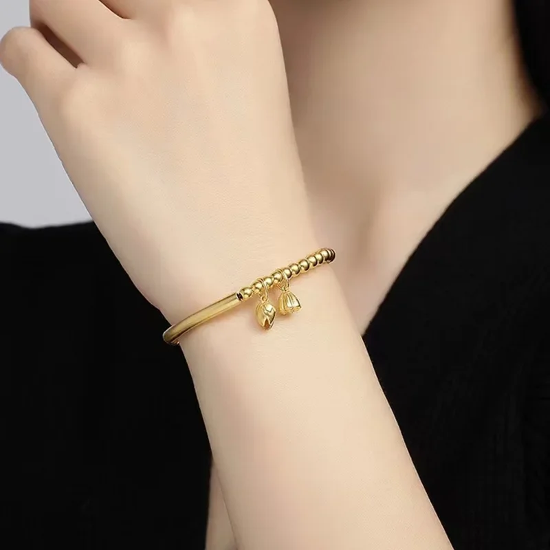 9999 real gold 24K yellow gold Best Puppet Tiancheng Bracelet Women\'s Elegant Fashion Jewelry