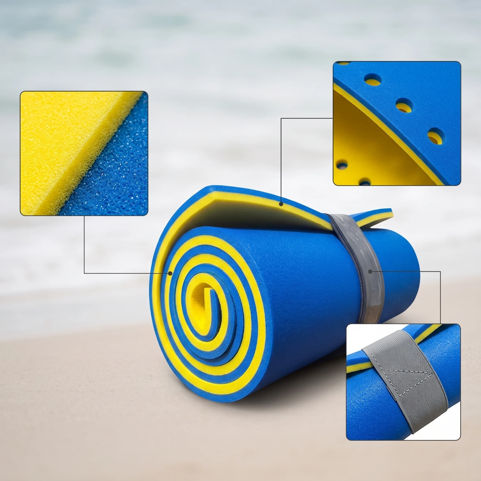 Floating Water Mat Portable Foam Water Mat Pool Buoyant Mat Easy to Carry Environmentally Friendly for Lake, Beach