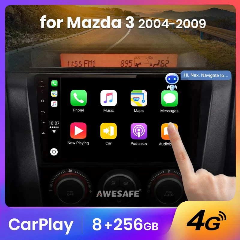 AWESAFE PX9 Wireless CarPlay Autoradio for  Mazda 3 bk 2004 -2009   Android Auto Car Intelligent Systems