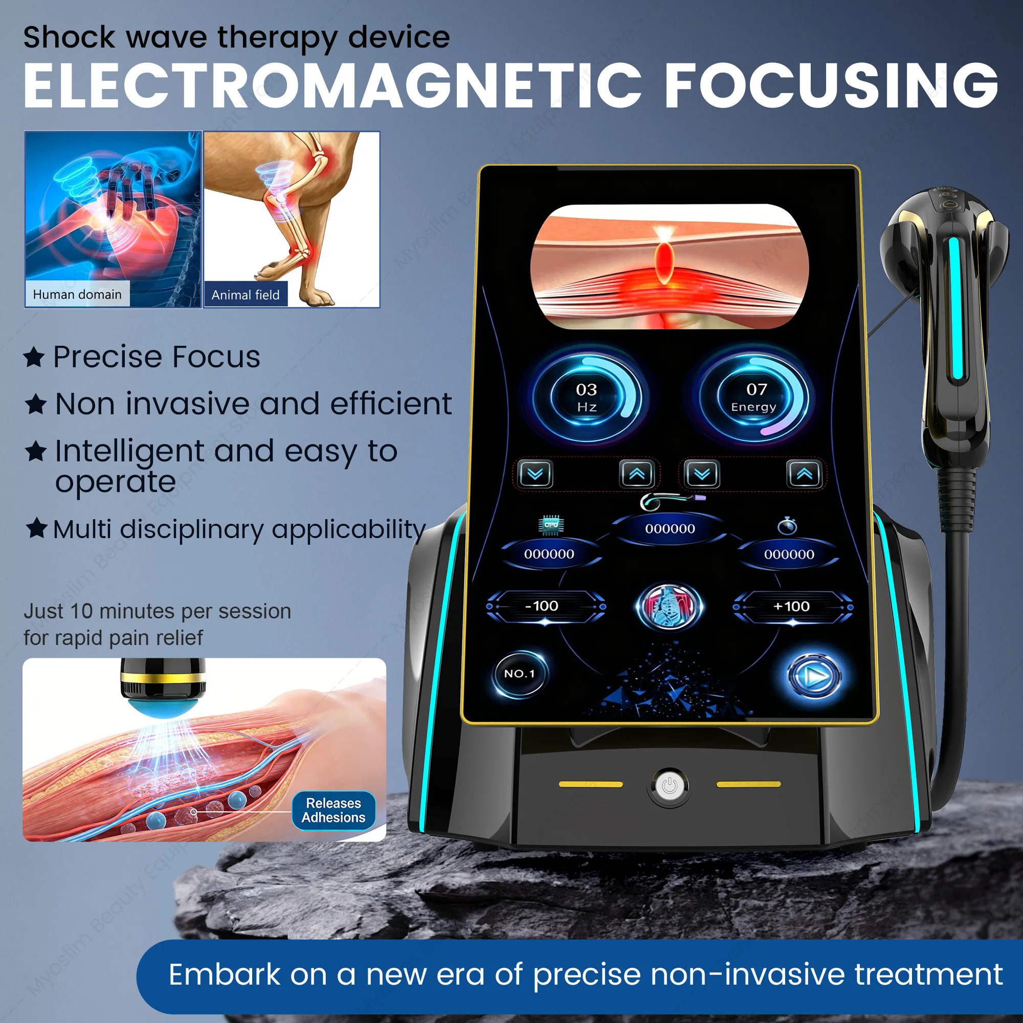 Portable Electromagnetic Machine Pain Relief Dysfunction Acoustic Cellulite Removal Focus Shock Wave Equipment Machine