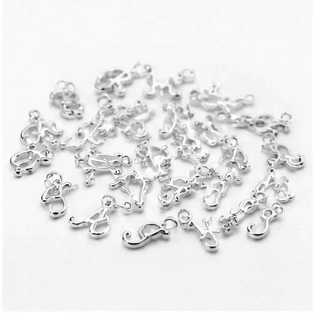 130 Pcs Initial Charms for Jewelry Making Hanging Letter Bracelet Gold-filled Alphabet A-z Metal Alloy with Word Letters