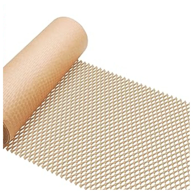 

1PCS Honeycomb Paper Floral Packaging Kraft Paper Degradable Anti-Collision Grid Honeycomb Wrapping Paper Brown