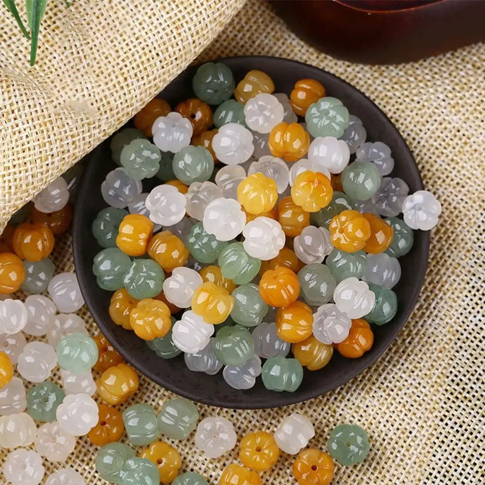 5Pcs Dongling Jade Necklace Needlework Beads Craft Findings Loose Beads DIY Accessories DIY Jewelry Making Pumpkin Beads