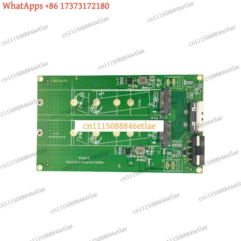 Shinreal MCIO X8 to 2 M.2 Gen5 NVMe SSD Adapter PCIe 5.0 Expansion Card Electronic Accessories