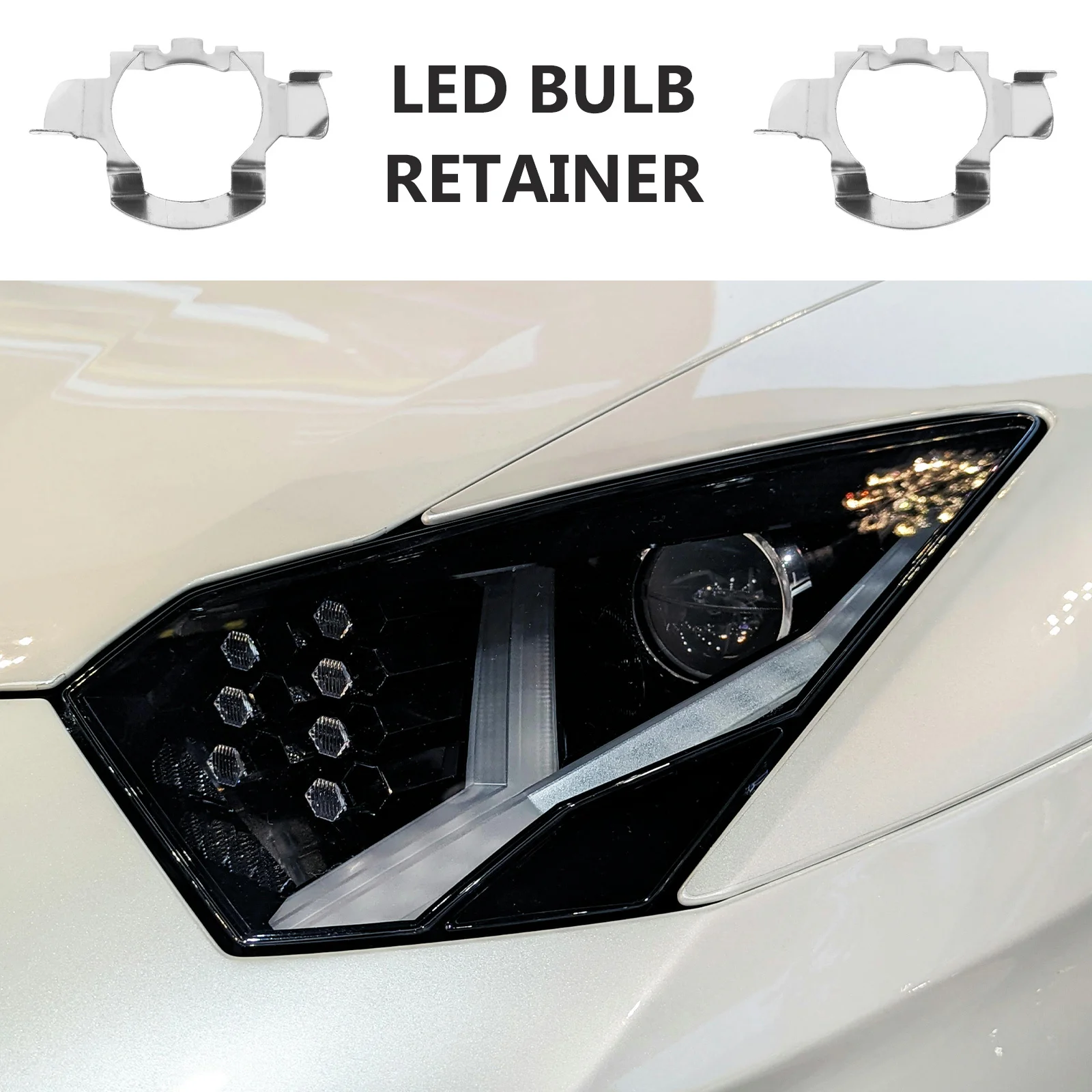 

2pcs Led Car Retainer Sturdy Metal Holder For Auto Light Upgrade Bulb Adapter Car Led Bulb Retainer