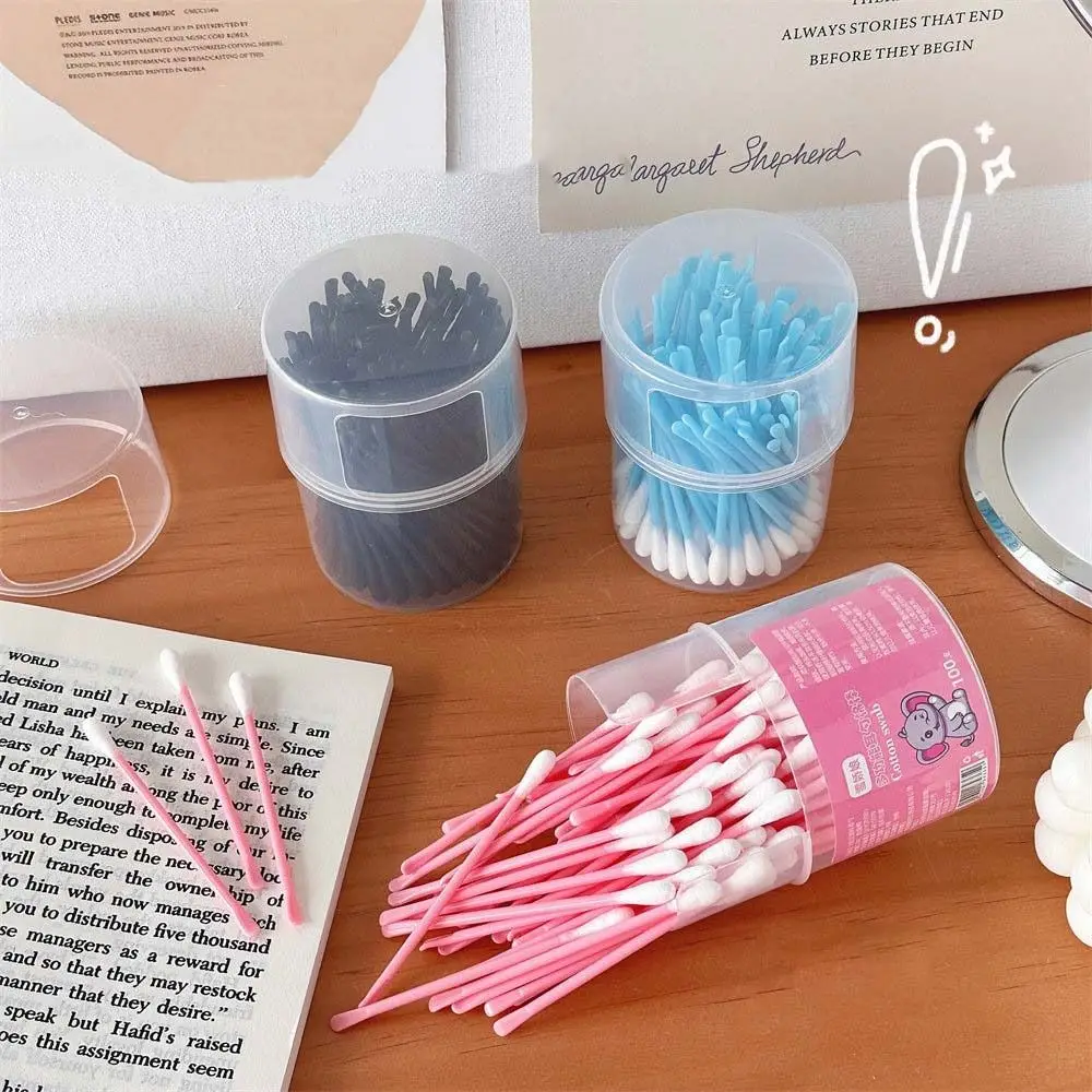 100Pcs/set Eyelash Extension Glue Removing Double Head Cotton Swabs Cotton Bud Nose Lipstik Ear Cleaning Makeup Cotton Stick