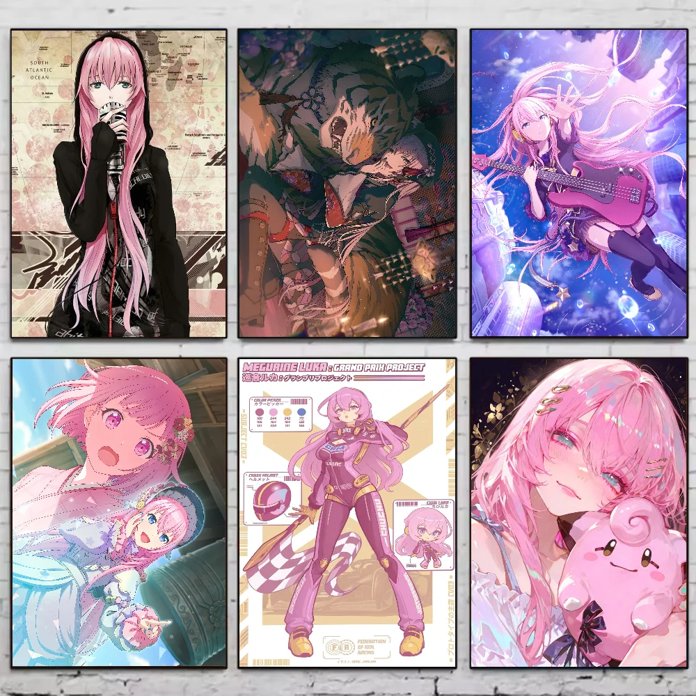 Megurine Luka ملصق ملصقات الفن جداريات حائطية ديكور لعبة غرفة ديكور الهدايا Kawaii HD اللوحة سيارات القط #1