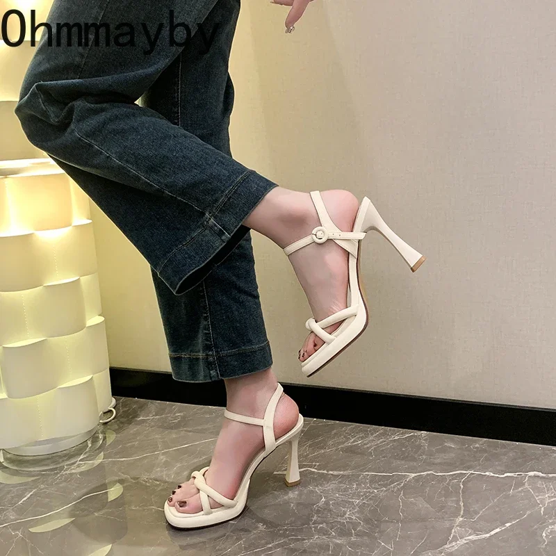 Luxury Designer Summer Women Sandals Fashion Elegant Open Toe Shoes Ladies Outdoor Party Dress High Heel Sandalias