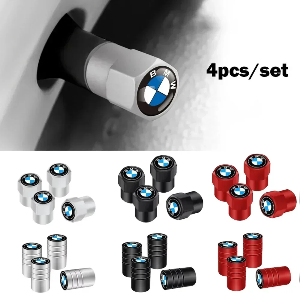 4Pcs Car Tire Valve Stems Cap Knurling Style Tire Valve Cap Aluminum Tire Wheel Stem Air Valve Cap car For BMW G30 G20 G05