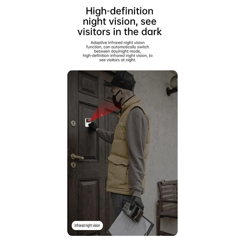 Tuya جرس الباب الذكي مع رؤية ليلية عالية الدقة WIFI 2-Way Intercom عرض في الوقت الحقيقي لنظام أمان المنزل-ABJU