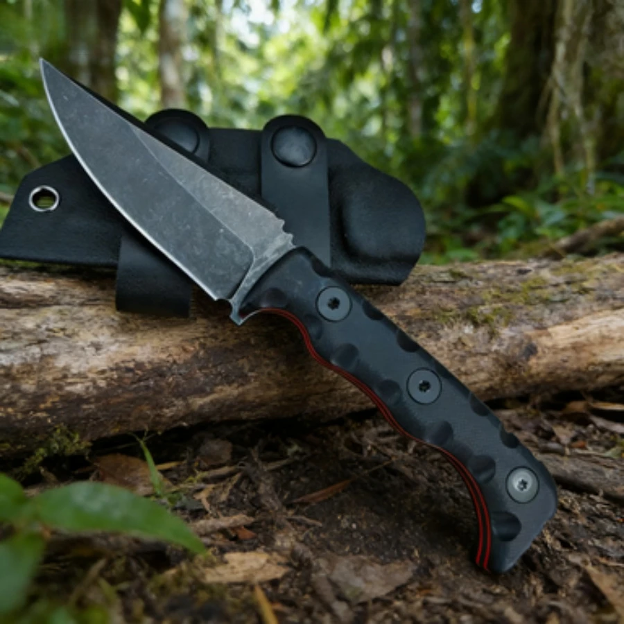 

EDC Portable Survival Rescue Outdoor Straight Knife with G10 Handle Hight-quality Camping Fishing Cutting Knives with K Sheath