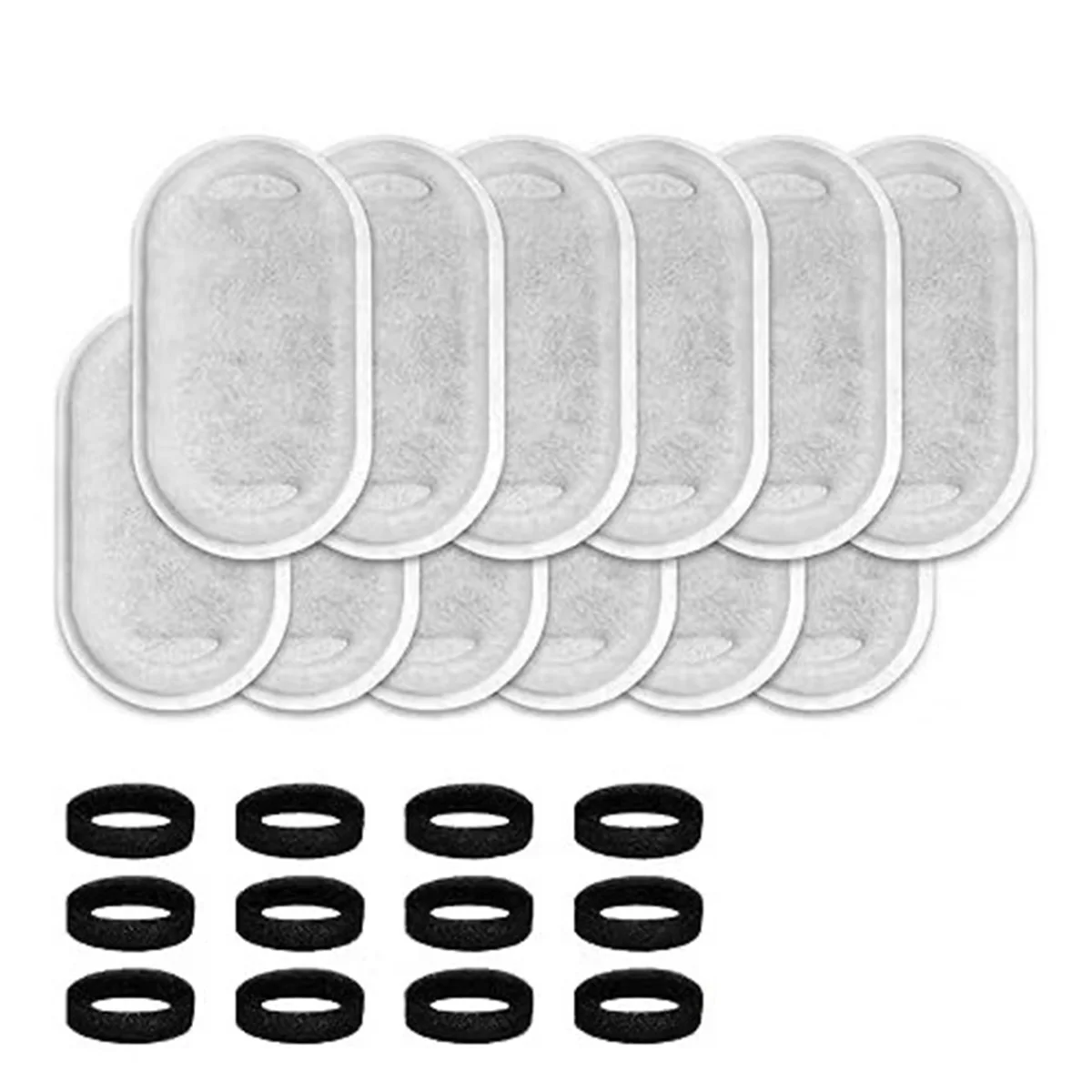 24PCS Replacement Water Fountain Filters Element for Stainless Steel Water Fountain Activated Carbon Sponges Filters